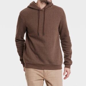 Men's Textured Fleece Hooded Sweatshirt - Goodfellow & Co